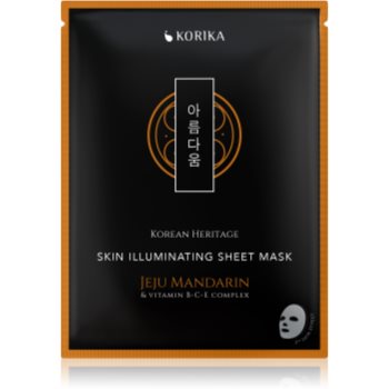 KORIKA Korean Heritage Jeju Mandarin & Vitamin B-C-E Complex Skin Illuminating Sheet Mask mască textilă iluminatoare - imagine 2